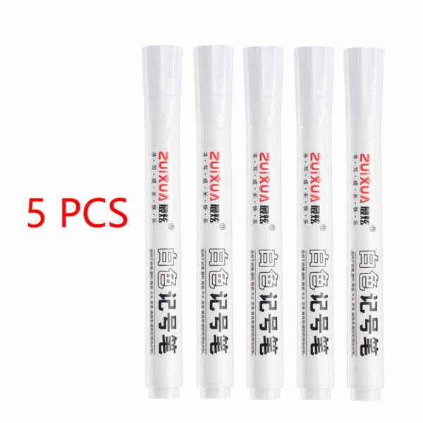 1/3/5 Pcs White Marker Pens 2.0mm Oily Waterproof White Gel Pen DIY Graffiti Sketching Markers Stationery Wrting School Supplies 11