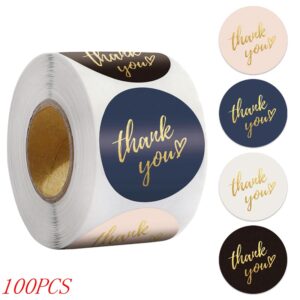 50-500pcs 1inch Blue Thank You Stickers For Envelope Sealing Labels Stationery Supplies Handmade Wedding Gift Decoration Sticker 8