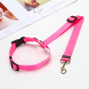 Solid Two-in-one Pet Car Seat Belt  Lead Leash BackSeat Safety Belt Adjustable Harness for Kitten Dogs Collar Pet Accessories 9