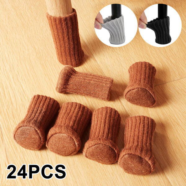 24PCS Table Leg Socks Knitted Chair Leg Cover Floor Protectors Furniture Legs Table Chair Leg Protector Cover Legs For Furniture 4