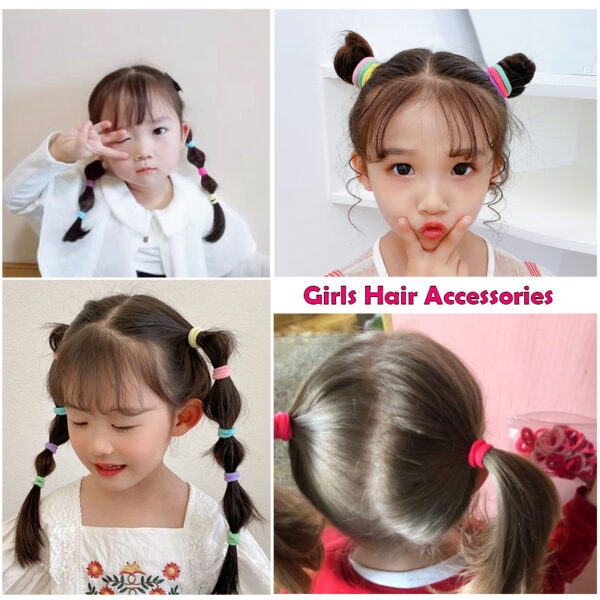 60/100pcs/Set Elastic Hair Bands Girls Hair Accessories Colorful Nylon Headband Kids Ponytail Holder Scrunchie Ornaments Gift 2