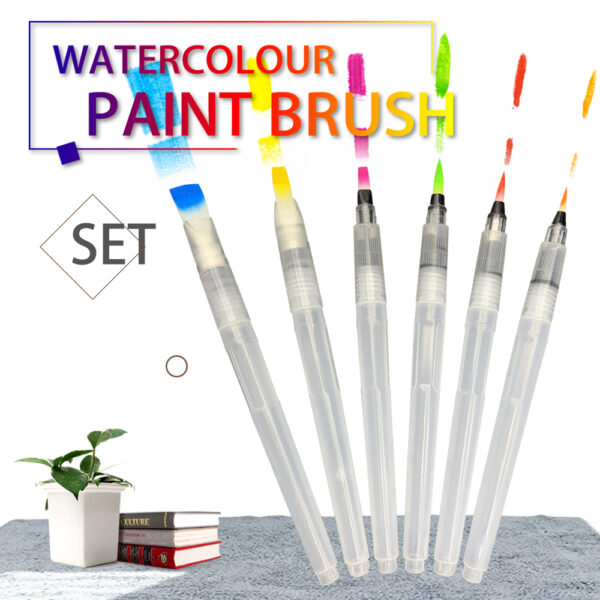 SeamiArt 6PCS Portable Paint Brush Water Color Brush Pencil Soft Watercolor Brush Pen for Beginner Painting Drawing Art Supplies 1