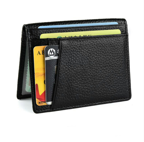 Super Slim Soft Wallet 100% Genuine Leather Mini Credit Card Wallet Purse Card Holders Men Wallet Thin Small 3