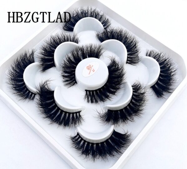 New 5Pairs 25mm 3D Mink Lashes Bulk Faux with Custom Box Wispy Natural Mink Lashes Pack Short Wholesales Natural False Eyelashes 47