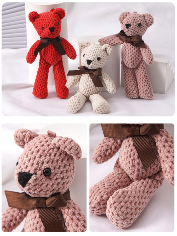 15CM Bear Stuffed Plush Toys Baby Cute Dress Key pendant Pendant Dolls Gifts Birthday Wedding Party Decor 1pcs 6