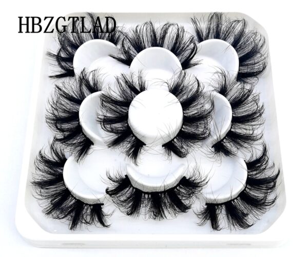 New 5Pairs 25mm 3D Mink Lashes Bulk Faux with Custom Box Wispy Natural Mink Lashes Pack Short Wholesales Natural False Eyelashes 2