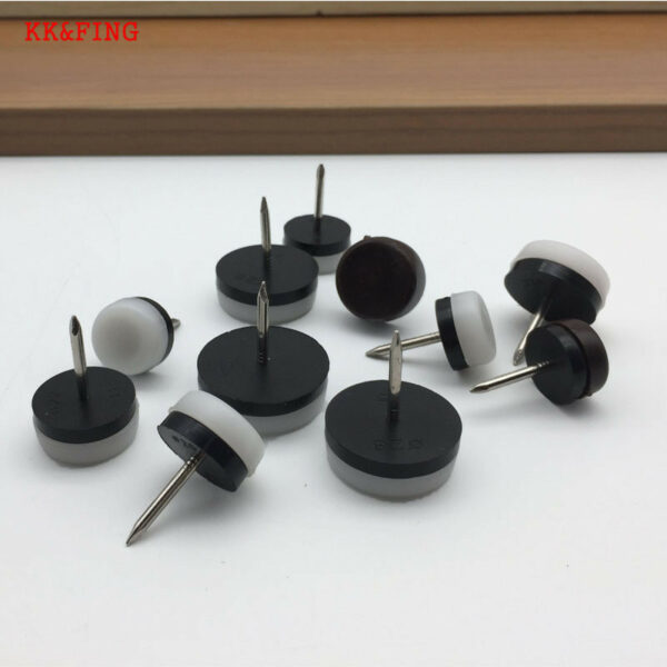 KK&FING 20 PCS Chair Table Furniture Leg Bottom Feet Plastic Pads Glides Skid Nail Wood Floor Furniture Protector Noise Killer 4