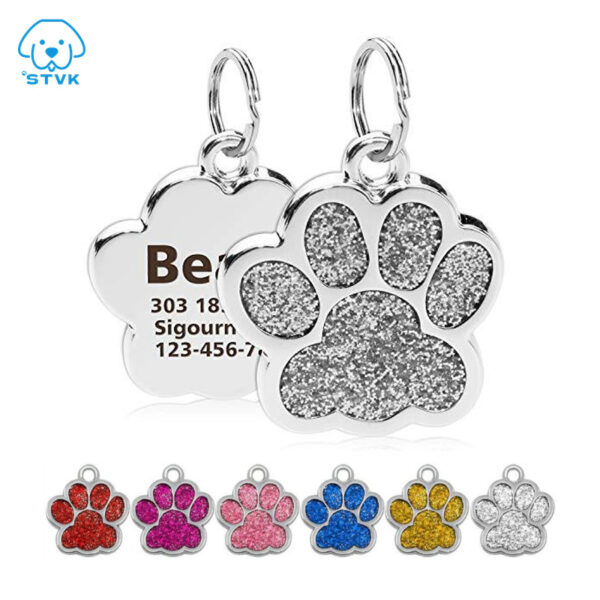 Personalized Engraving Pet Cat Name Tags Customized Dog ID Tag Collar Accessories Nameplate Anti-lost Pendant Metal Keyring 1