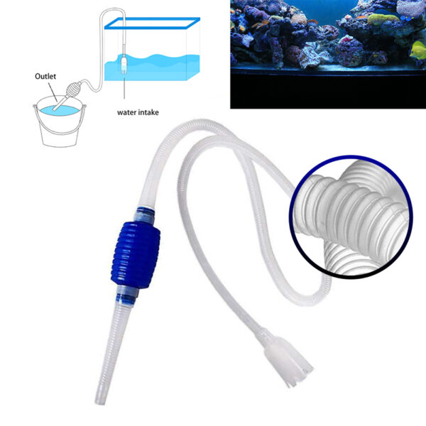 Aquarium Siphon Fish Tank Syphon Vacuum Cleaner Pump Semi-automatic Water Change Changer Gravel Water Filter Acuario Accessories 5