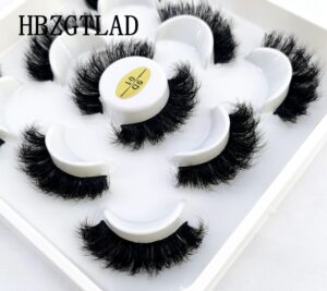 New 5Pairs 25mm 3D Mink Lashes Bulk Faux with Custom Box Wispy Natural Mink Lashes Pack Short Wholesales Natural False Eyelashes 9