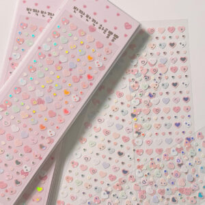 Cute Pink Laser Love Bear Sticker Scrapbooking Photo Frame Handmade With Love Stationery Decorative Kawaii Stickers Art Supplies 1