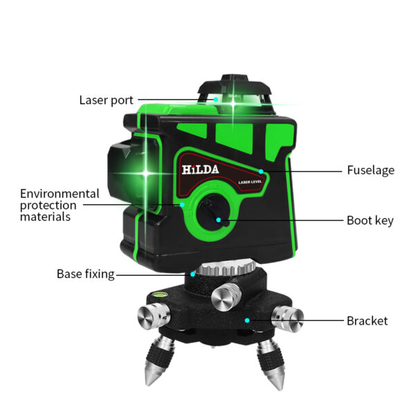 Laser Level 12 Lines 3D Self-Leveling 360 Horizontal And Vertical Cross Super Powerful Green Laser Beam Line 2