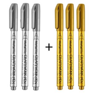 4-8Pcs DIY Metal Waterproof Permanent Paint Marker Pens Gold Silver 1.5mm Craftwork Resin Mold Pen Art painting Student Supplies 15