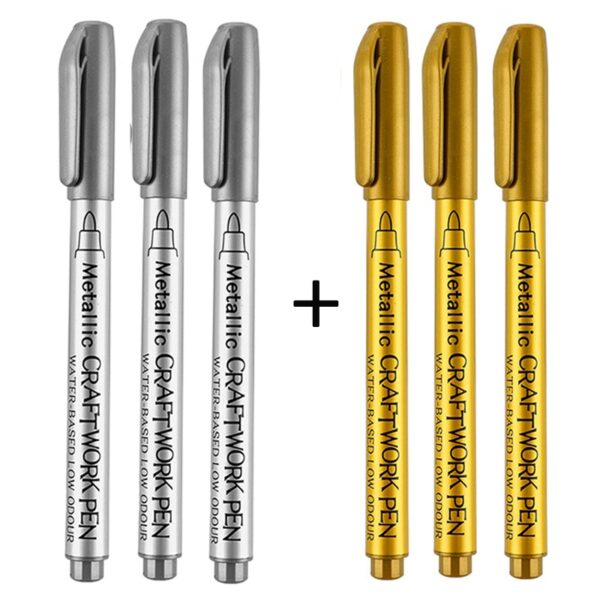 4-8Pcs DIY Metal Waterproof Permanent Paint Marker Pens Gold Silver 1.5mm Craftwork Resin Mold Pen Art painting Student Supplies 15