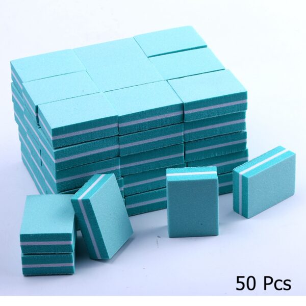 10/25/50pcs lot Double-sided Mini Nail File Blocks Colorful Sponge Nail Polish Sanding Buffer Strips Polishing Manicure Tools 5