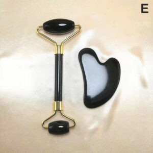 2pcs/set Face Spa Massager Neck Roller Gua Sha Scraper Board Face Lift Up Wrinkle Remover Face Roller Scraper Set 16