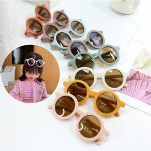 2022 New Fashion Children's Sunglasses Infant's Retro Solid Color Ultraviolet-proof Round Convenience Glasses Eyeglass For Kids 1