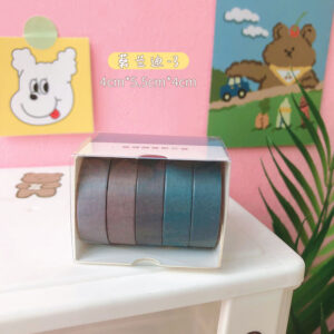 5Rolls/box Solid Color Washi Tape Set Decorative Masking Tape Cute Scrapbooking Adhesive Tape School Stationery Supplies 8