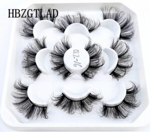 New 5Pairs 25mm 3D Mink Lashes Bulk Faux with Custom Box Wispy Natural Mink Lashes Pack Short Wholesales Natural False Eyelashes 11