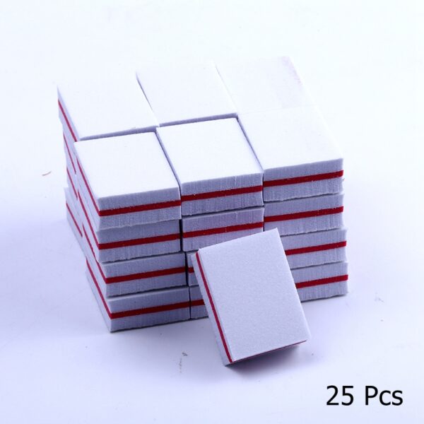 10/25/50pcs lot Double-sided Mini Nail File Blocks Colorful Sponge Nail Polish Sanding Buffer Strips Polishing Manicure Tools 18