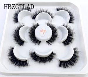 New 5Pairs 25mm 3D Mink Lashes Bulk Faux with Custom Box Wispy Natural Mink Lashes Pack Short Wholesales Natural False Eyelashes 43