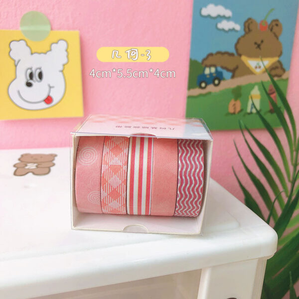 5Rolls/box Solid Color Washi Tape Set Decorative Masking Tape Cute Scrapbooking Adhesive Tape School Stationery Supplies 16