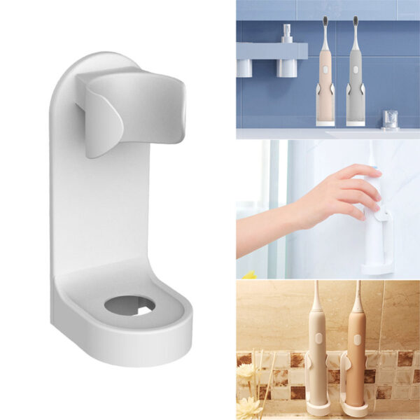 Hot Sale1PC Toothbrush Stand Rack Organizer Electric Toothbrush Wall-Mounted Holder Space Saving Bathroom Accessories 3