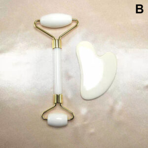 2pcs/set Face Spa Massager Neck Roller Gua Sha Scraper Board Face Lift Up Wrinkle Remover Face Roller Scraper Set 12