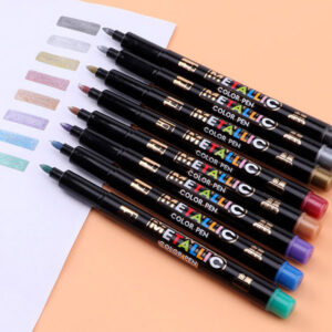 8pc set metalli color Pen Art Marker brush pen mark write Stationery Student Office school supplies Calligraphy pen 2