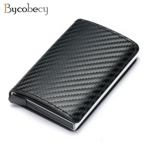 Customized 2022 Credit Card Holder Wallet Men Women RFID Aluminium Bank Cardholder Case Vintage Leather Wallet with Money Clips 1