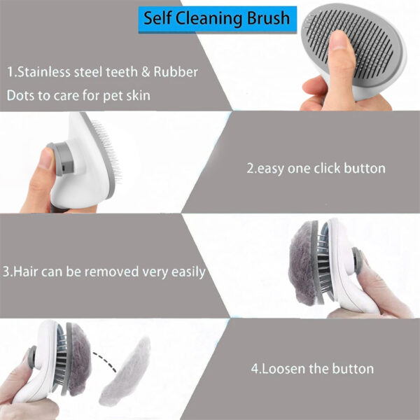 Pet Dog Hair Brush Cat Comb Grooming And Care Cat Brush Stainless Steel Comb For Long Hair Dogs Cleaning Pets Dogs Accessories 4