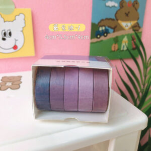 5Rolls/box Solid Color Washi Tape Set Decorative Masking Tape Cute Scrapbooking Adhesive Tape School Stationery Supplies 10