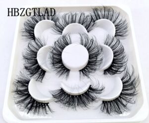 New 5Pairs 25mm 3D Mink Lashes Bulk Faux with Custom Box Wispy Natural Mink Lashes Pack Short Wholesales Natural False Eyelashes 28