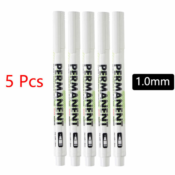 1/3/5 Pcs White Marker Pens 2.0mm Oily Waterproof White Gel Pen DIY Graffiti Sketching Markers Stationery Wrting School Supplies 9