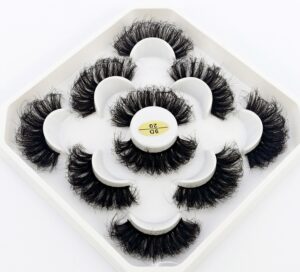 New 5Pairs 25mm 3D Mink Lashes Bulk Faux with Custom Box Wispy Natural Mink Lashes Pack Short Wholesales Natural False Eyelashes 13