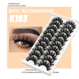 Lashes 5/10 Pairs 3D Faux Mink Lashes Fluffy Soft Wispy Volume Natural long False Eyelashes Eye Lashes Reusable Eyelashs Makeup 2