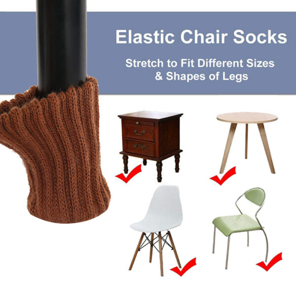 24PCS Table Leg Socks Knitted Chair Leg Cover Floor Protectors Furniture Legs Table Chair Leg Protector Cover Legs For Furniture 5