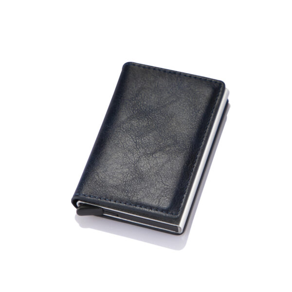 New Men women smart wallet Credit Bank card holder fashion purse Aluminum alloy Business Casual Mini wallet Brand PU Purse 4