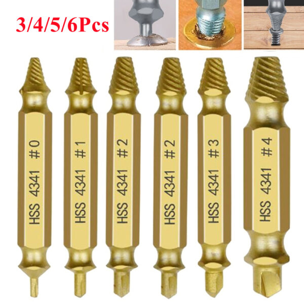 Damaged Screw Extractor Drill Bit Set 3/4/5/6Pcs Stripped Broken Screw Bolt Extractor Remover Easily Take Out Demolition Tools 1