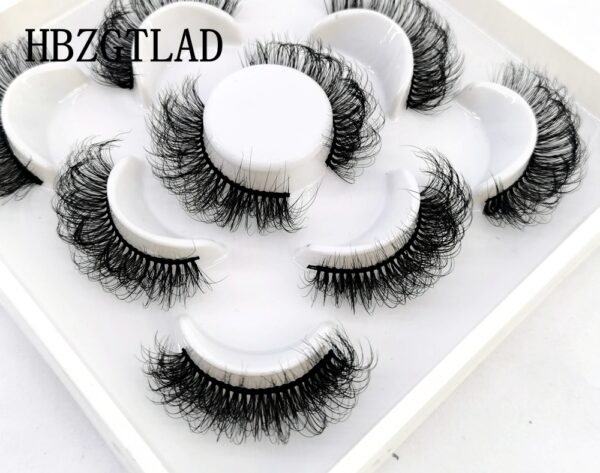 New 5Pairs 25mm 3D Mink Lashes Bulk Faux with Custom Box Wispy Natural Mink Lashes Pack Short Wholesales Natural False Eyelashes 5