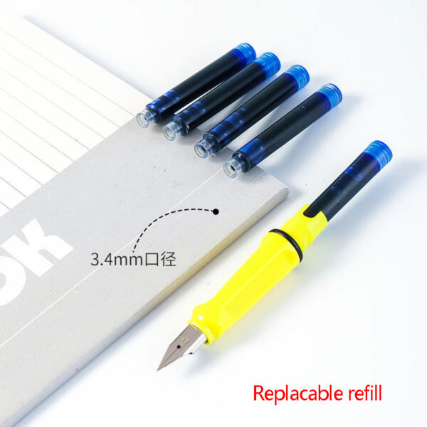 Student Kawaii Fountain Pen Replacable Ink Set Black/Blue/Red ink EF 0.38 mm School Pens Office Supplies Stationery for Writing 4