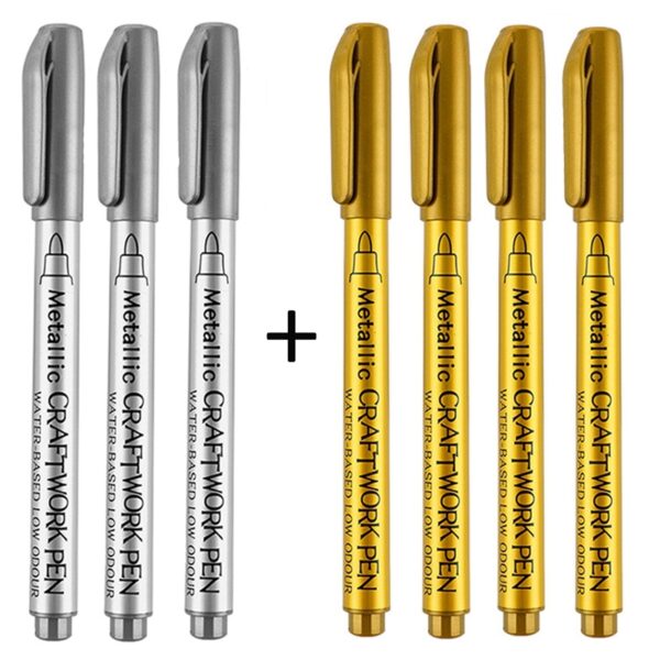 4-8Pcs DIY Metal Waterproof Permanent Paint Marker Pens Gold Silver 1.5mm Craftwork Resin Mold Pen Art painting Student Supplies 13