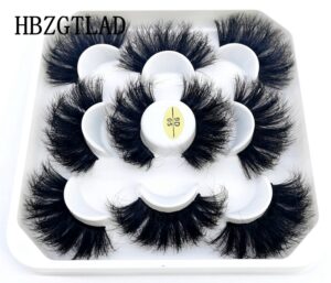 New 5Pairs 25mm 3D Mink Lashes Bulk Faux with Custom Box Wispy Natural Mink Lashes Pack Short Wholesales Natural False Eyelashes 8