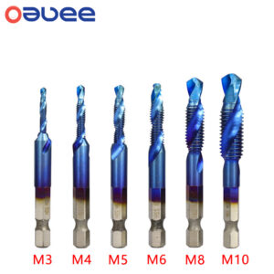 New Titanium Plated Hex Shank HSS Screw Thread Metric Tap Drill Bits Screw Machine Compound M3 M4 M5 M6 M8 M10 Hand Tools 1