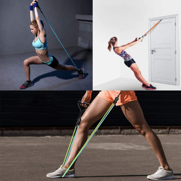 5 Levels Resistance Bands with Handles Yoga Pull Rope Elastic Fitness Exercise Tube Band for Home Workouts Strength Training 6