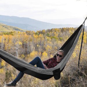 Camping Hammock Double Single Lightweight Hammock with Hanging Ropes for Backpacking Hiking Travel Beach Garden 2