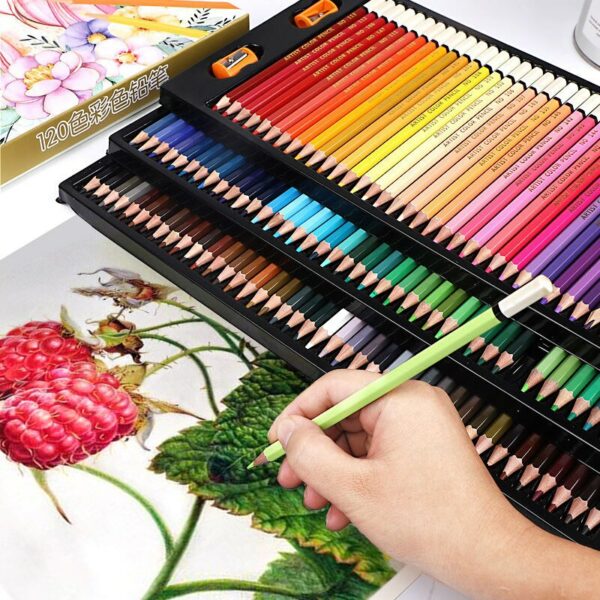 Multicolour 120 Colors Professional Oil Color Pencils Set Artist Painting Sketching Wood Soft Color Pencil School Art Supplies 4