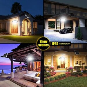 Outdoor Solar Pendant Light with Remote Control 1000LM IP65 Recess Shed Lighting for Garage Garden Porch Utility Room 2