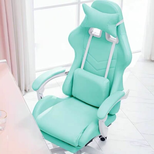 New macaron series E-sports gaming chair home anchor live broadcast ergonomic game athletic swivel chair students computer chair 5