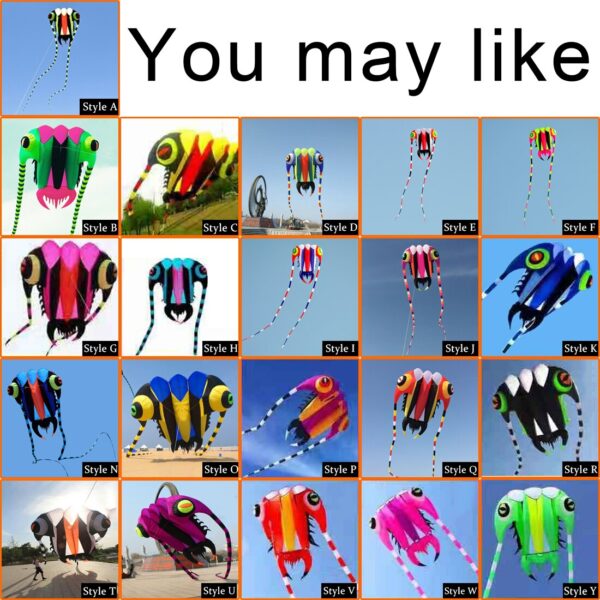 High Quality 32sqm Huge Trilobite Kite for Adults 21.7m Soft Inflatable Show Kite 30D Nylon Ripstop Fabric (7㎡~108㎡) Optional 6